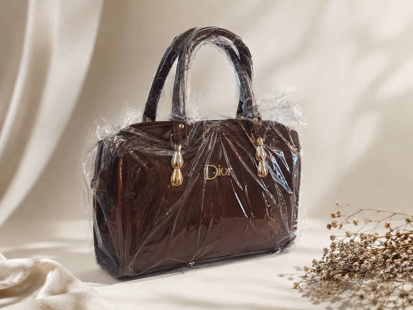 Brown Ribbed Bag